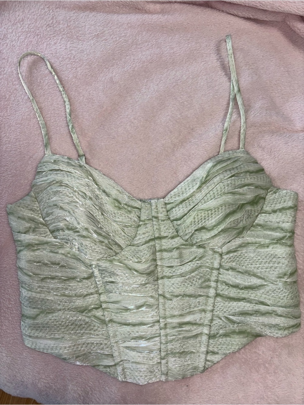 Princess Polly Sage Green Ruched Bustier Cami